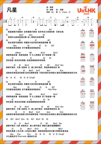 凡星-陳蕾 Ukulele譜