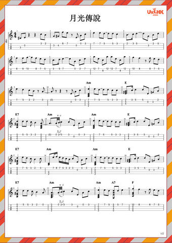 美少女戰士日文版主題曲《月光傳說》 Ukulele Solo譜