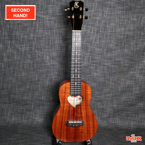 Kanile'a Solid Koa Concert Heart Shape Sound Hole (KU'U POC) #18404