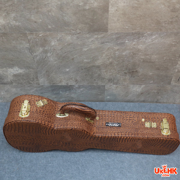 A'AMA Leather Crocodle Brown Concert Case（HC-BR-C)